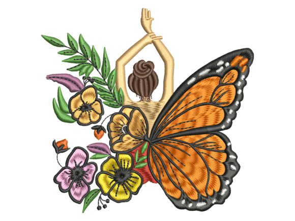 Butterfly Woman Silhouette Design