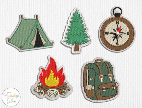 Camping Embroidered Patches Set