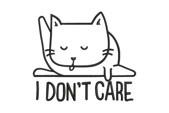 Chill Cat Embroidery Design
