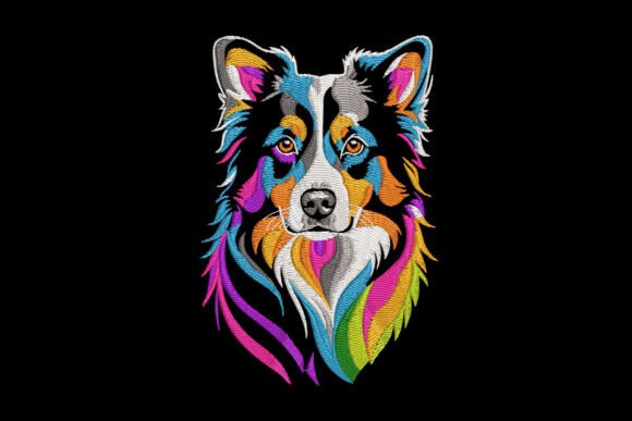 Colorful Border Collie Dog