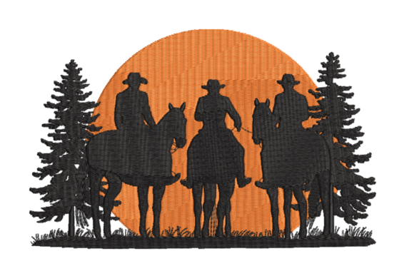 Cowboy Sunset Silhouette