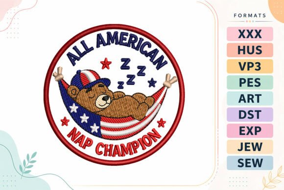 Cute Bear 4th of July Patch