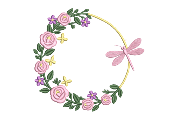 Floral Dragonfly Wreath