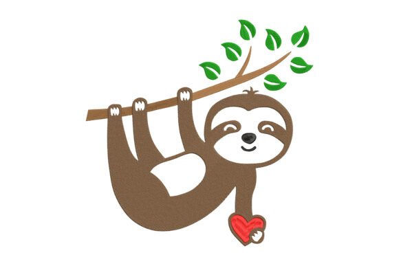 Hanging Sloth with Red Heart
