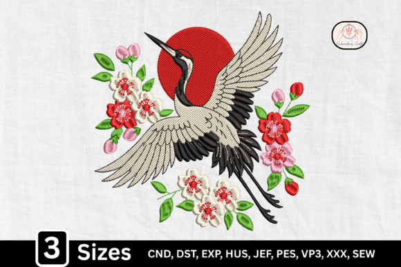 Japanese Sakura Floral Bird