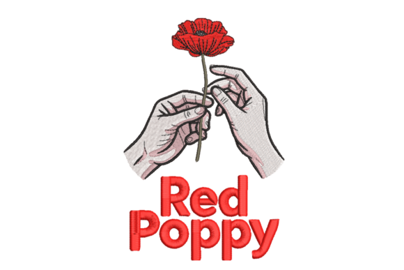 Red Poppy Hands Embroidery