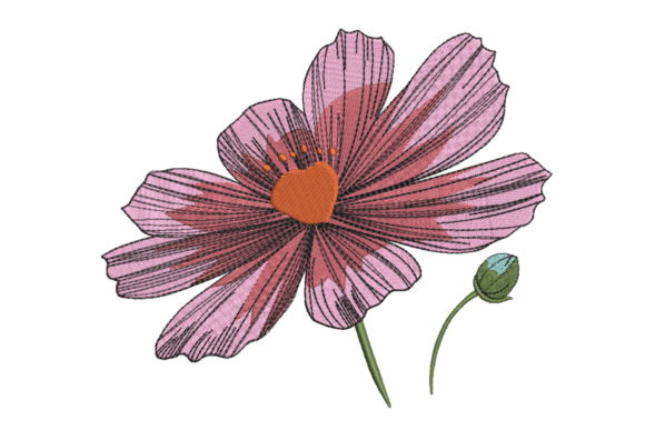 Reviewing Sketchy Cosmos Flower for Real Embroidery Projects
